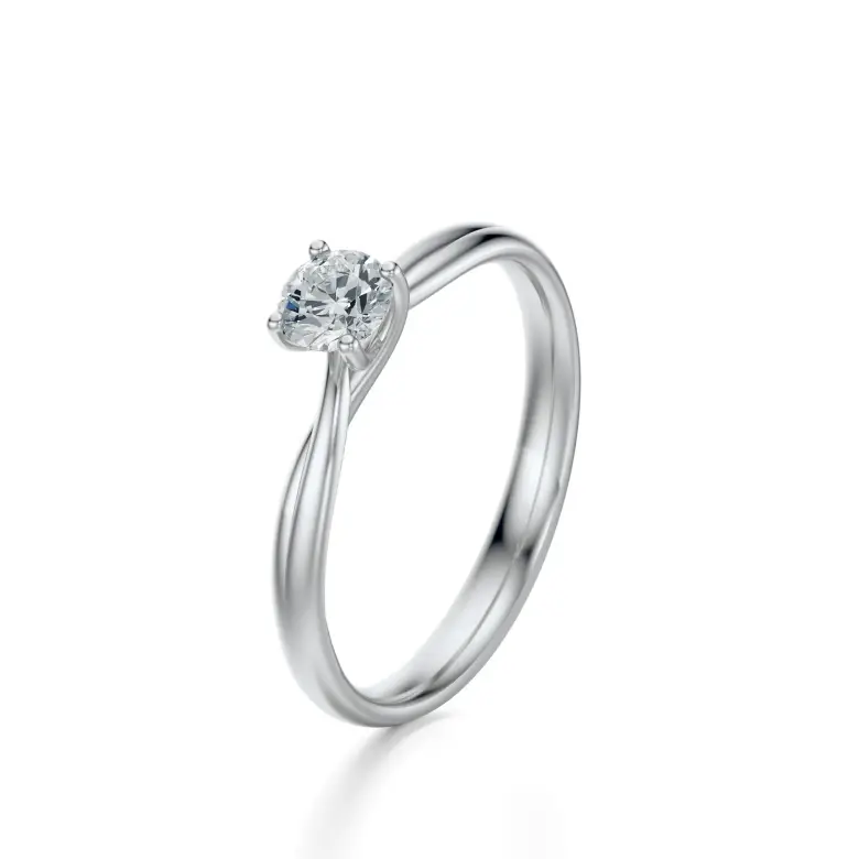 Pierścionek z białego złota z diamentem